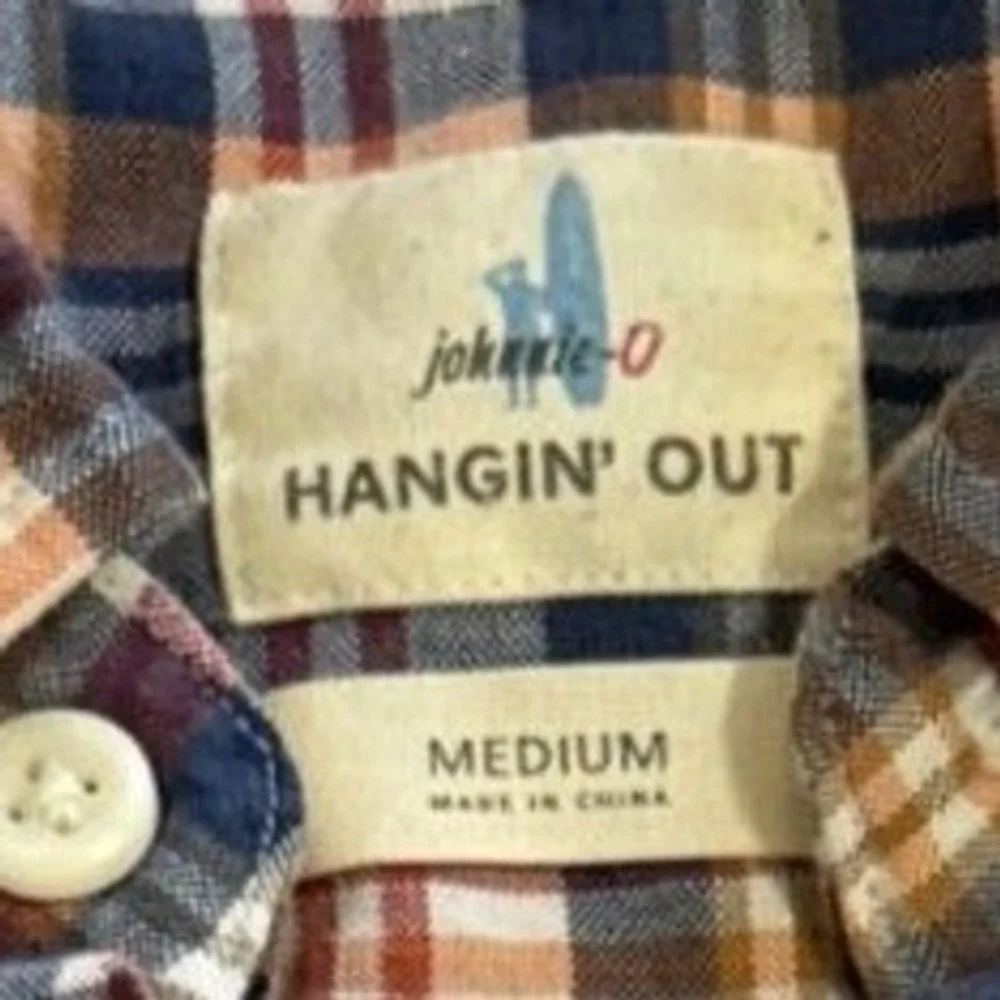 Johnny-O Hangin Out Mens Plaid Button Down Shirt Long Sleeve Cotton Medium - Picture 3 of 10